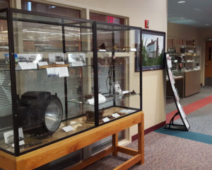 One of four display cases outside the Maryland Room on the second floor of the C. Burr Artz Library.